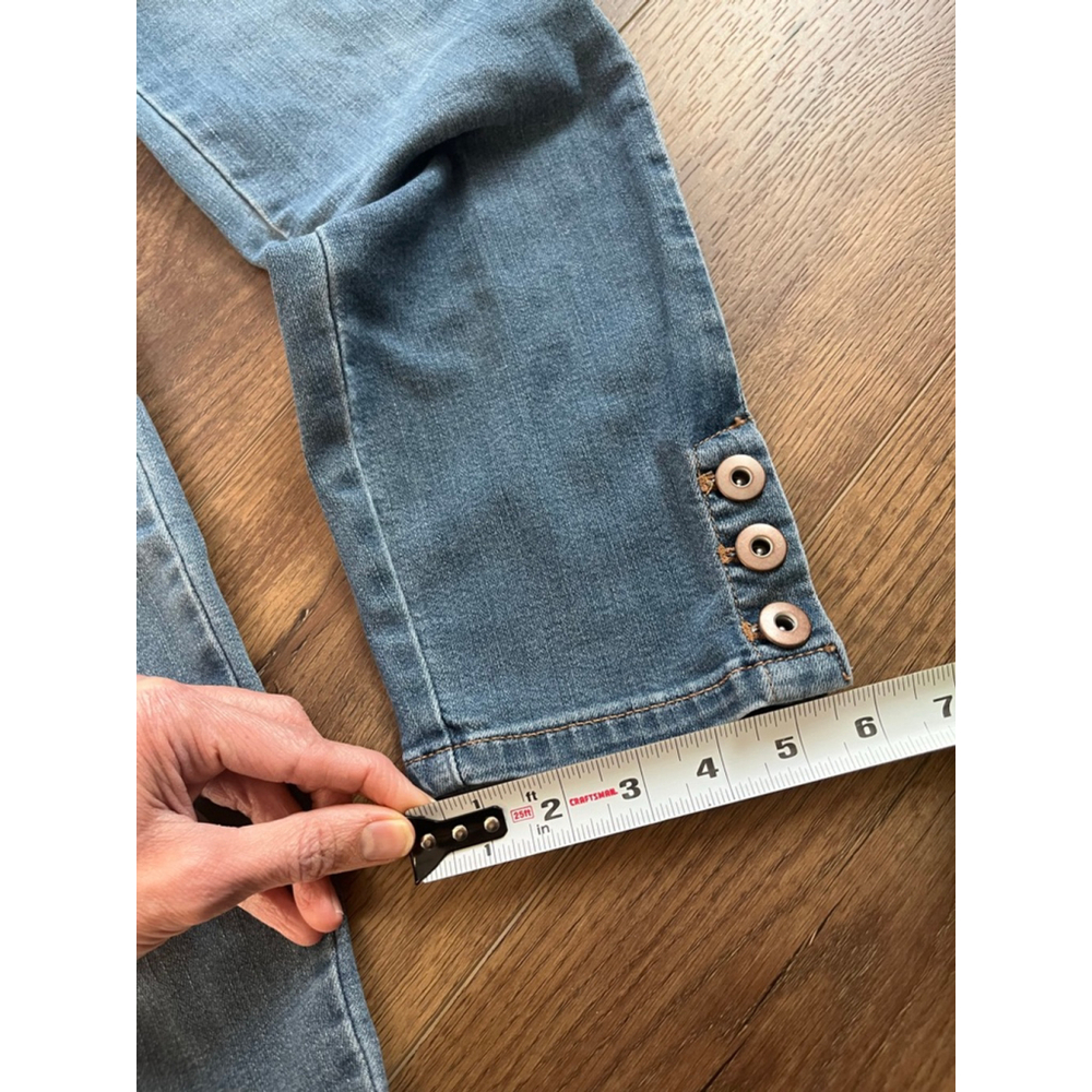 J. Jill Mid Blue Ankle Button-Tab Jeans - Picture 7 of 10